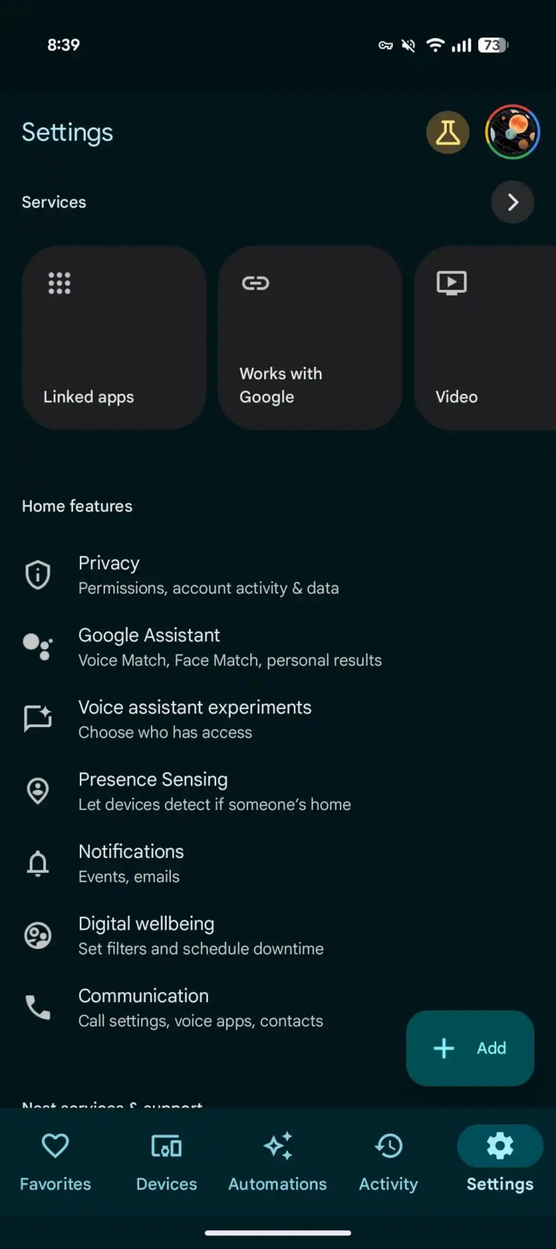 Google Assistant su Impostazioni