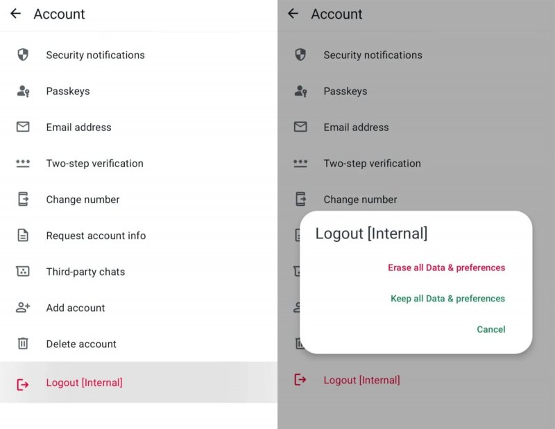 La nuova opzione logout di WhatsApp La nuova opzione logout di WhatsApp