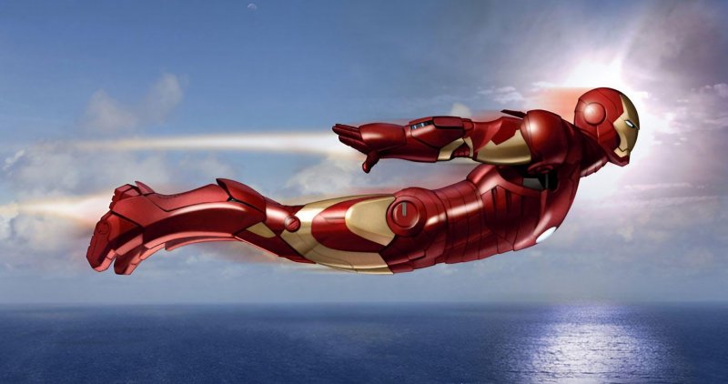 Un artwork di Iron Man disegnato da Adi Granov