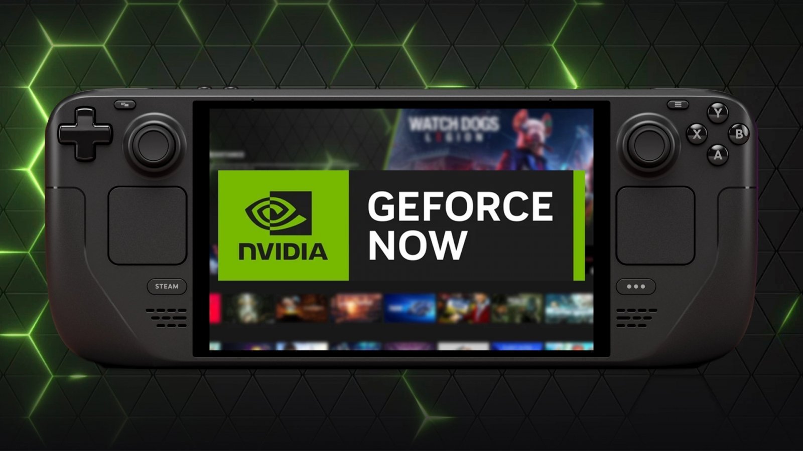Una schermata di GeForce Now su Steam Deck