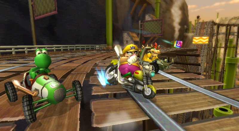 La novità più vistosa di Mario Kart Wii è l'introduzione delle motociclette. Si guidano in maniera del tutto differente dai go-kart