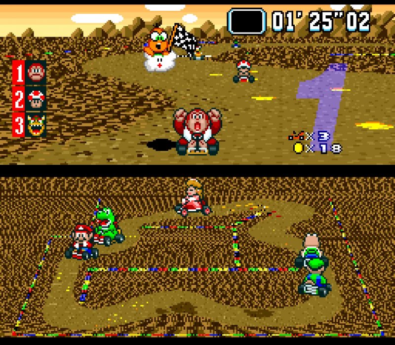 Nel primo gioco della serie, complice la brevità dei tracciati, i giri da completare prima che una prova si concluda sono ben cinque