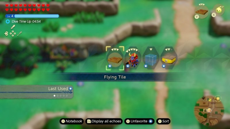 Uno screenshot che mostra la nuova organizzazione dei preferiti in Zelda: Echoes of Wisdom Uno screenshot che mostra la nuova organizzazione dei preferiti in Zelda: Echoes of Wisdom