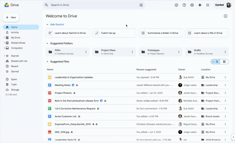 Catch me up su Google Drive