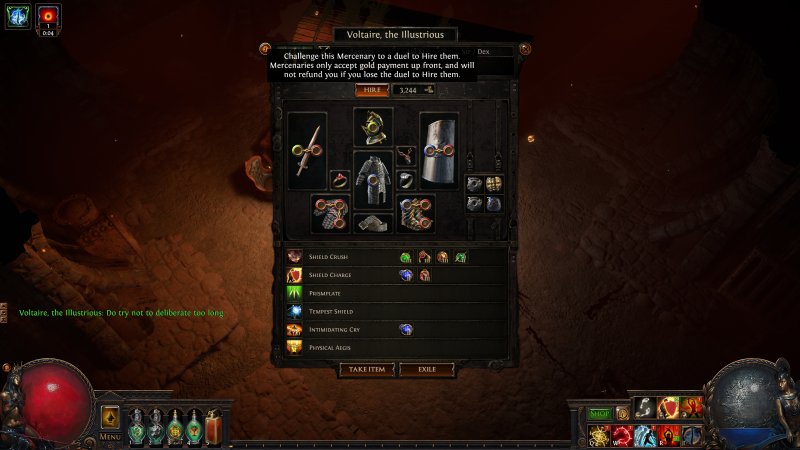 Ispezionando con cura l'inventario e i poteri dei mercenari potrete decidere se vale la pena sfidarli e se sono dell'archetipo che meglio si abbina al vostro alter ego