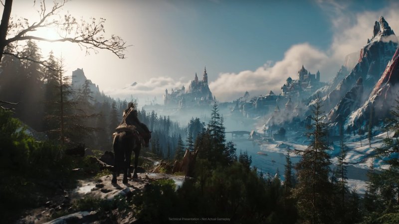 Lan Exeter in lontananza nella tech demo di The Witcher 4