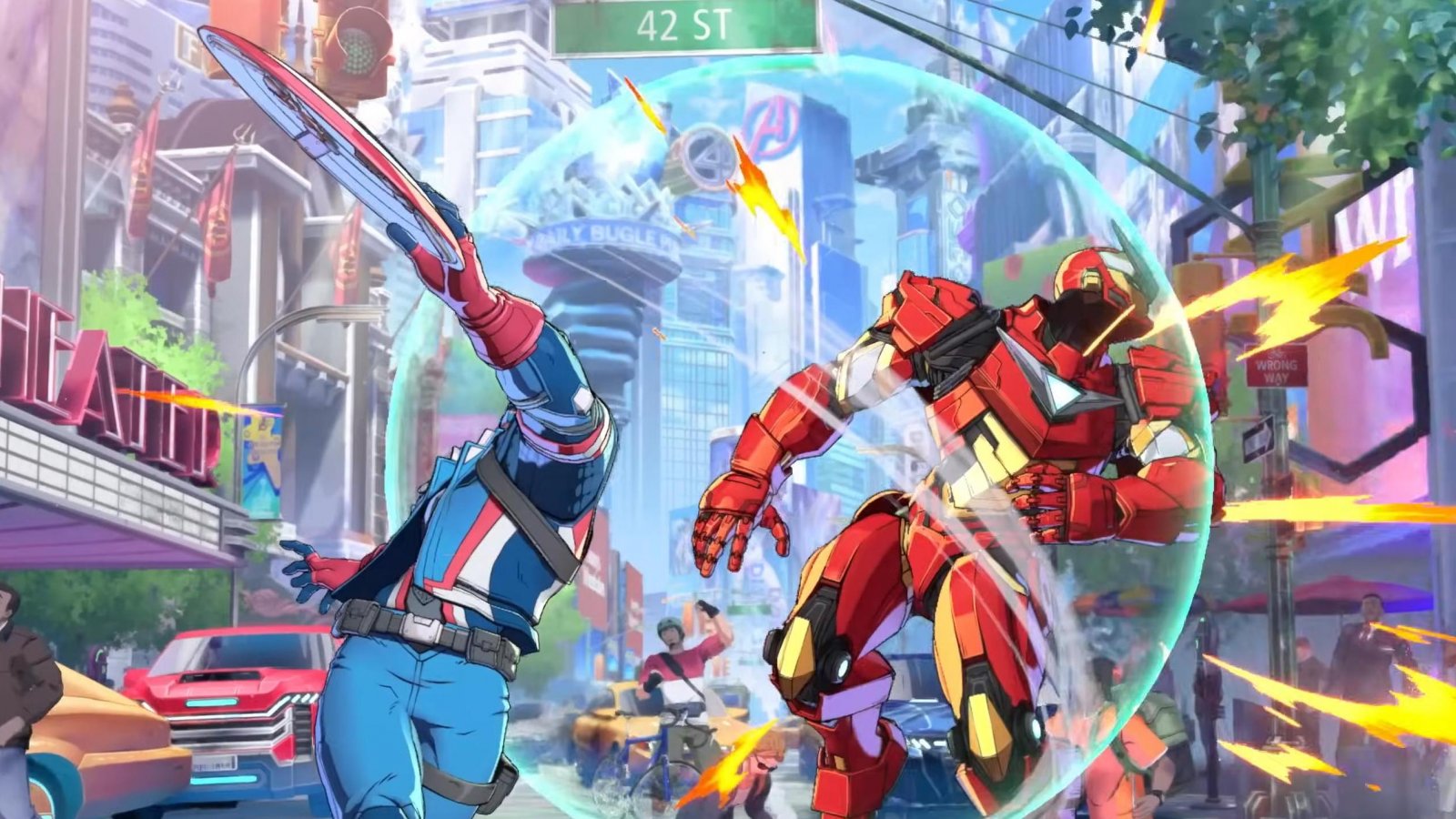 Captain America e Iron Man in Marvel Tokon: Fighting Souls