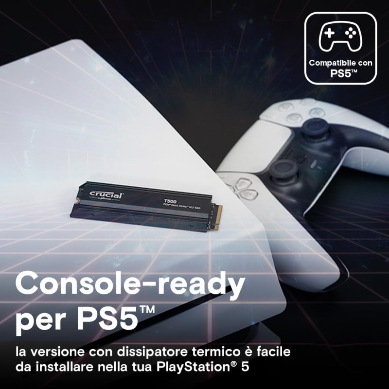 L'SSD Crucial T500 è subito pronto per essere installato dentro PS5