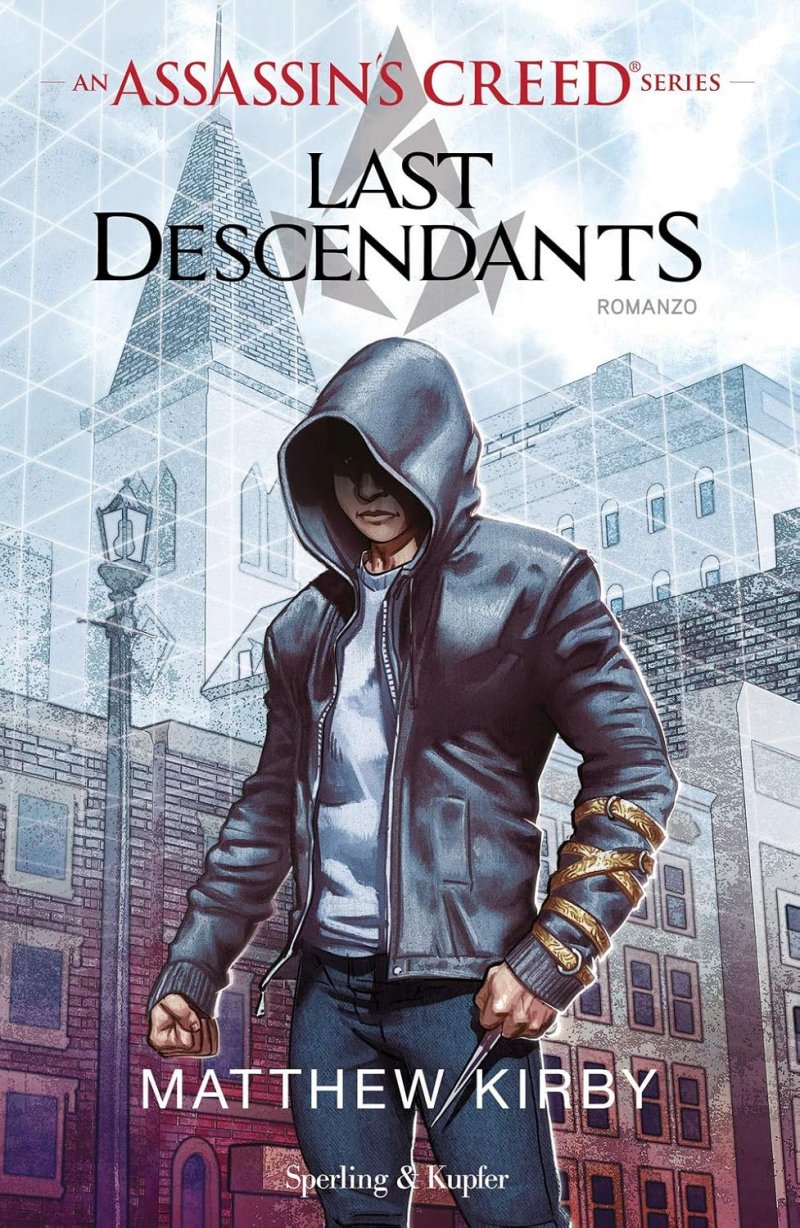 La copertina di Assassin's Creed Last descendants che mostra il protagonista Owen con una lama celata