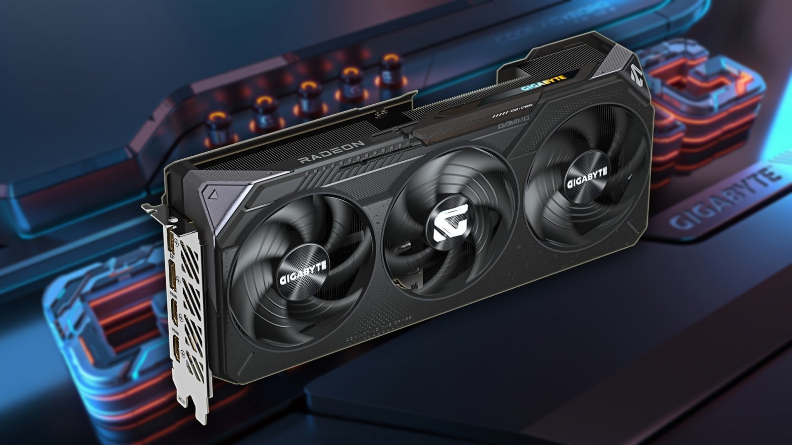 Uno shot della Gigabyte RX 9060 XT con 16 GB di VRAM