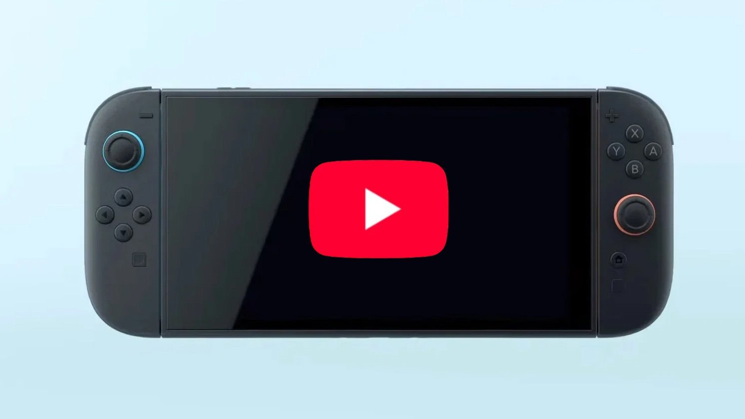 Nintendo Switch 2 con il logo di YouTube