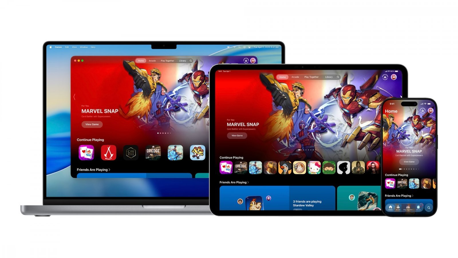 L'interfaccia di Apple Games