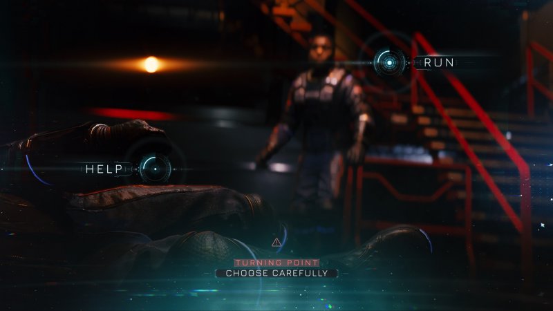 A ogni scelta importante di Directive 8020, a schermo appare un messaggio che avverte di trovarsi davanti a un nuovo Turning Point