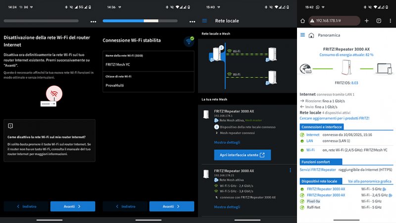 La rete locale è visibile nell'app oppure sulla pagina web dell'indirizzo della rete mesh