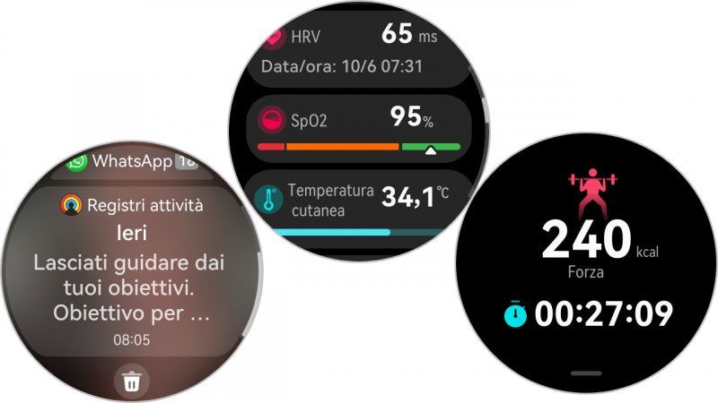 Si possono anche acquisire schermate direttamente dall'orologio