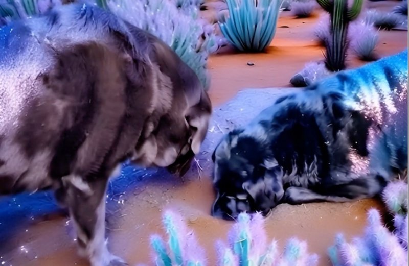 Due cani nel deserto (Fonte: Emma Roth)