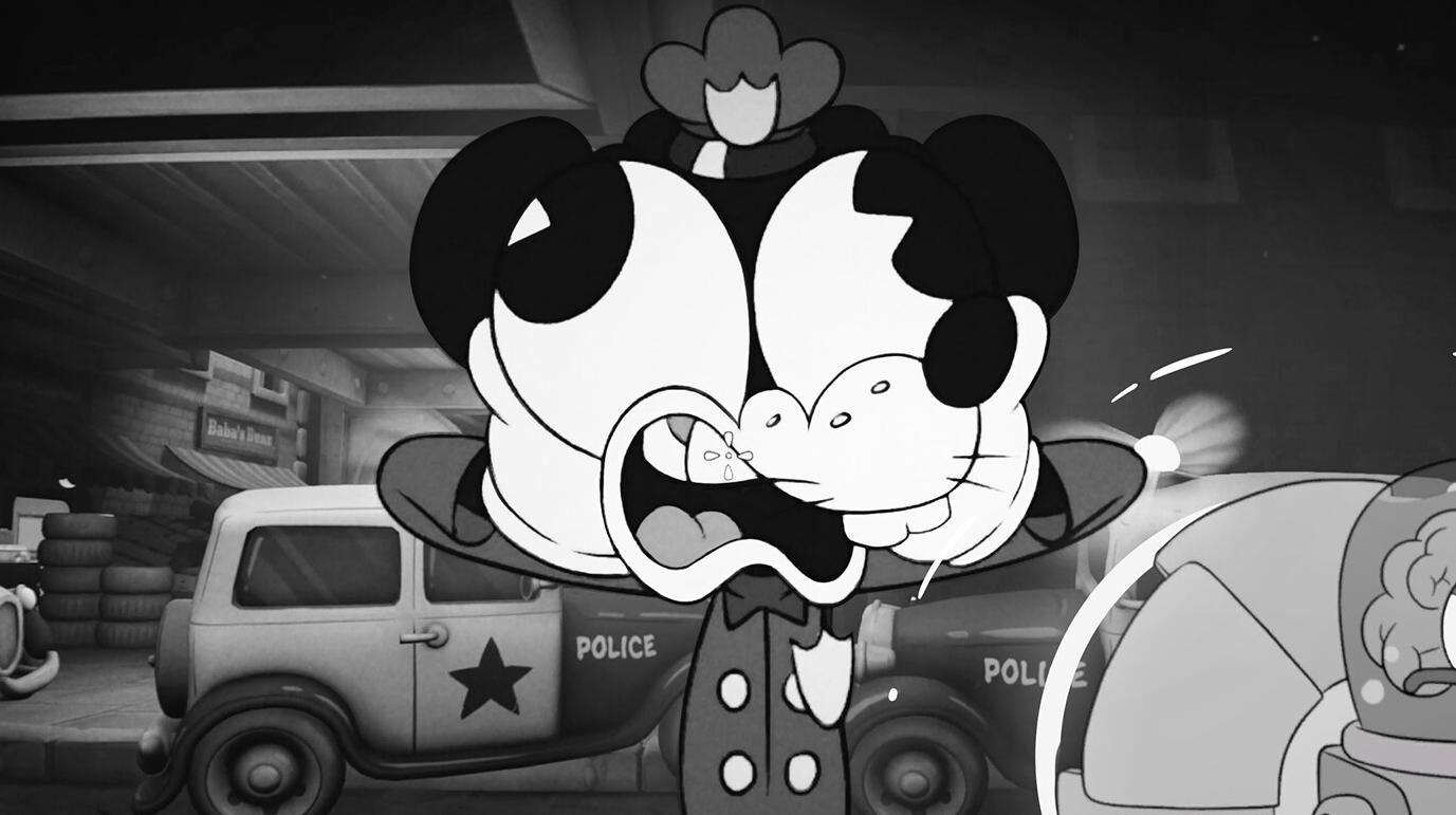 Un top animato con la testa gigante in MOUSE: P.I. For Hire