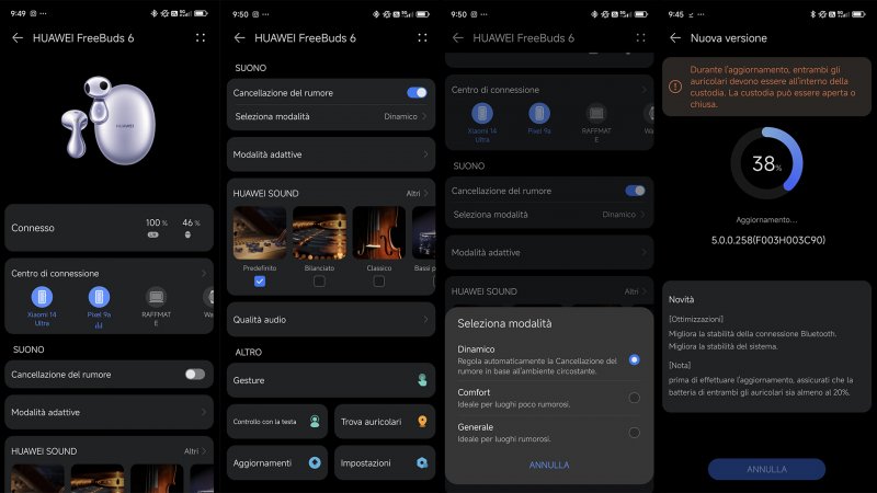 Alcune schermate dell'app AI Life