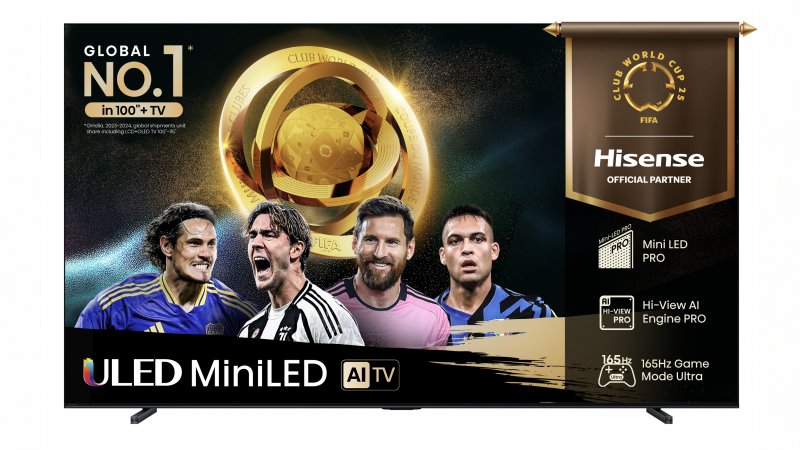 Lo stand dell'Hisense U7QPRO da 100 pollici è leggermente differente