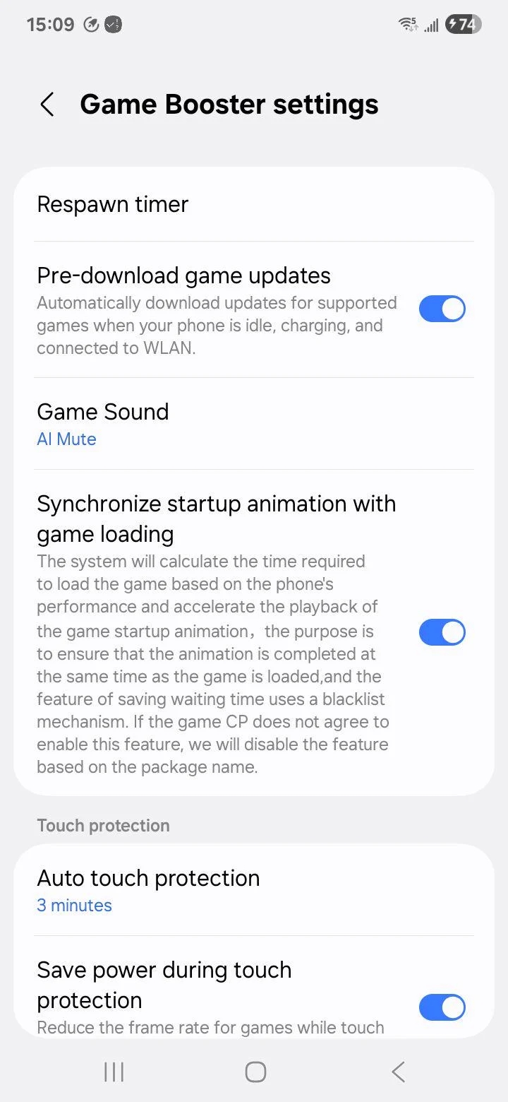 La nuova schermata con le ottimizzazioni gaming di One UI 8
