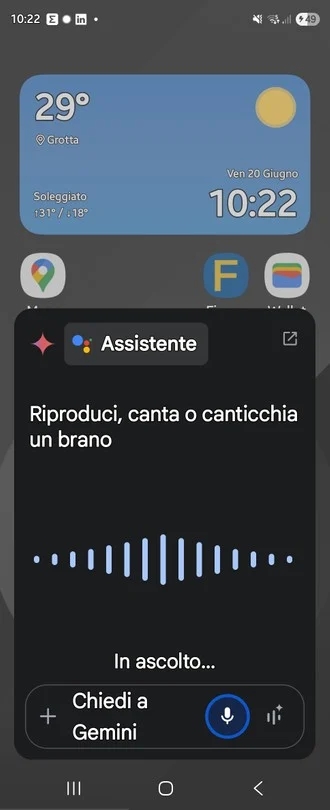 Riconoscimento della musica di Google Gemini