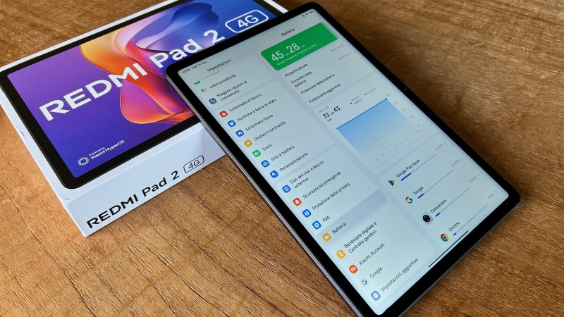 La batteria di Redmi Pad 2 4G è capiente, ma la ricarica è lenta