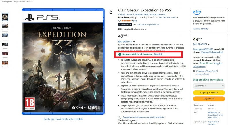 Lo sconto verrà applicato al momento del pagamento