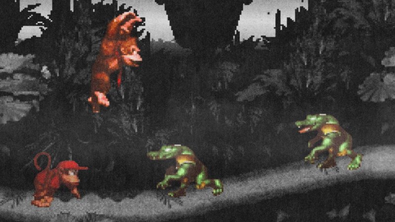 Donkey Kong e Diddy Kong contro i kremling