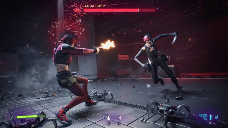 Uno dei due boss della demo di Spine è una sorta di ninja armata di centinaia di mine-robot Uno dei due boss della demo di Spine è una sorta di ninja armata di centinaia di mine-robot