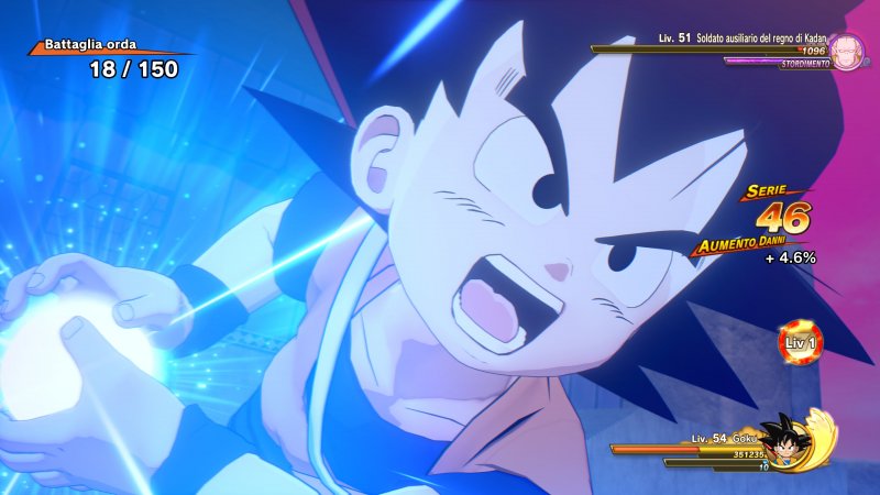 Goku esegue la sua Kamehameha in DAIMA: Avventura nel Regno Demoniaco