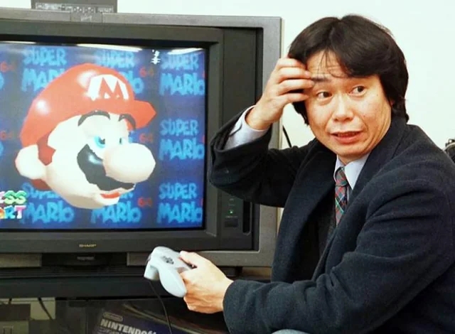Miyamoto e una delle sue più importanti creature: Super Mario 64