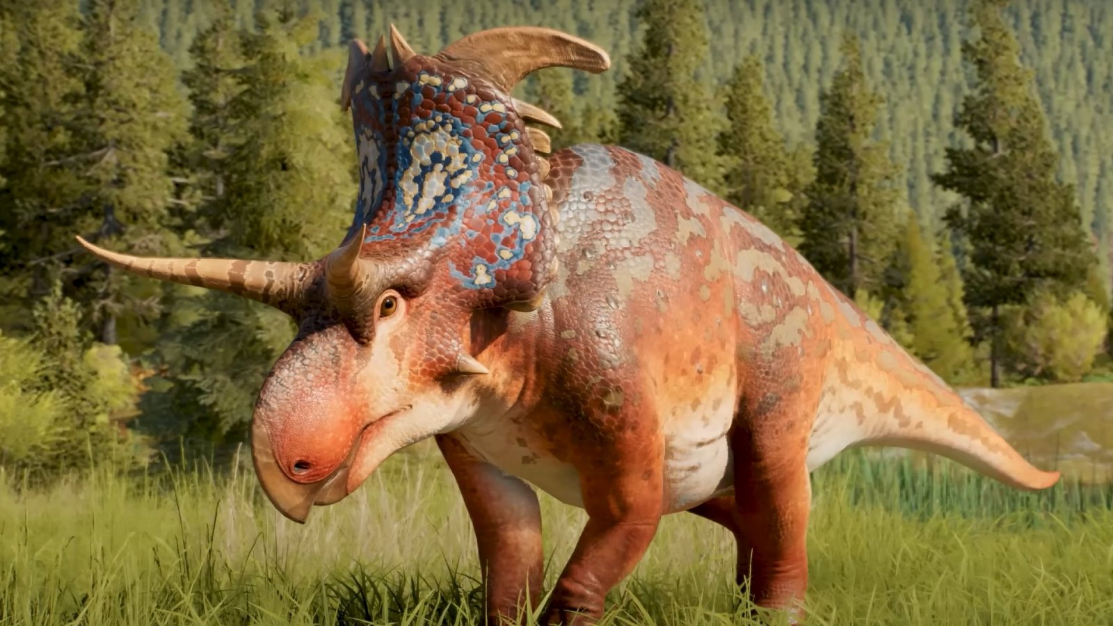 Un Lokiceratop in Jurassic World Evolution 3