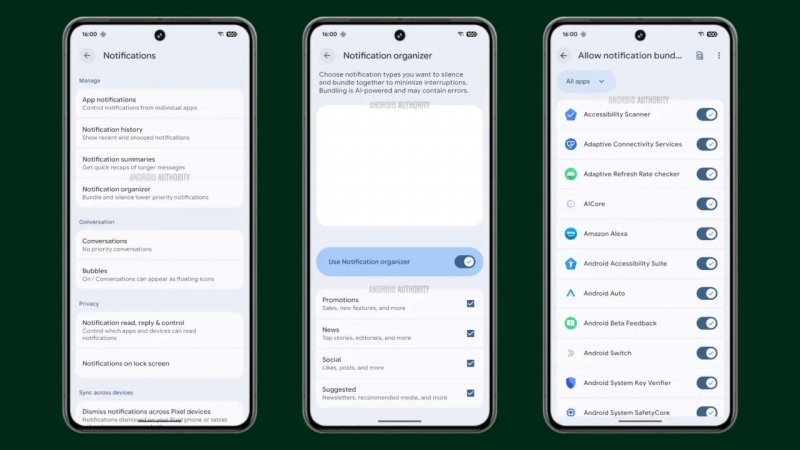 L'organizzatore di notifiche (Fonte: Android Authority)