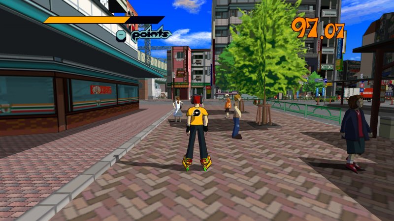 Un'immagine della versione in alta definizione e in formato 16:9 di Jet Set Radio, pubblicata nel 2012 e ormai non più disponibile. Questo è il vero vandalismo