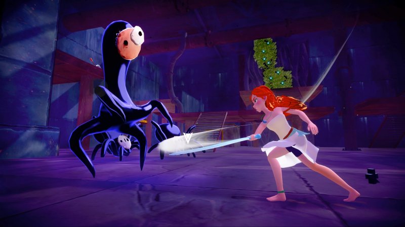 Una Mai cresciuta combatte contro una creatura oscura