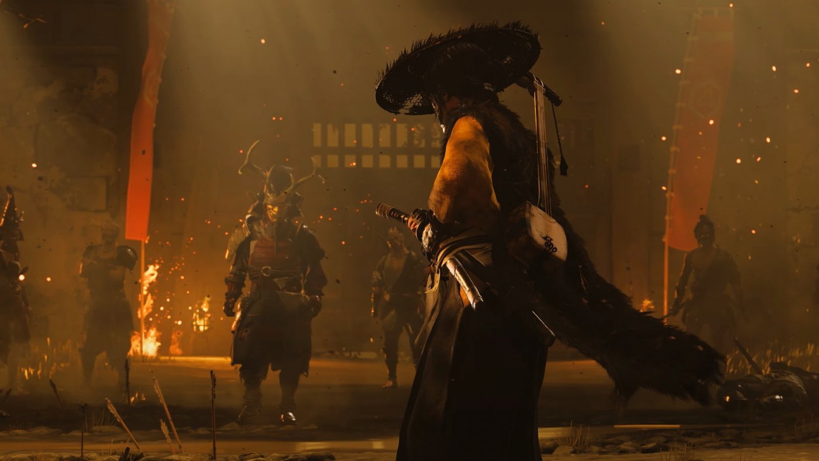 Atsu affronta alcuni avversari in Ghost of Yotei