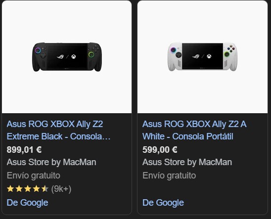 Rog Xbox Ally ve Ally X'in fiyatları Google'da göründü