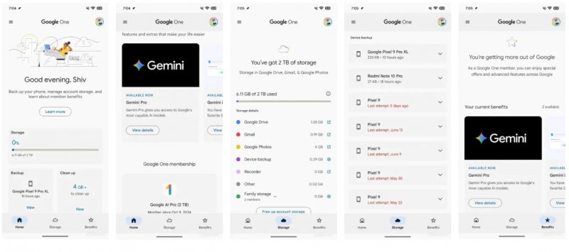 L'interfaccia attuale di Google One (Fonte: Android Authority) L'interfaccia attuale di Google One (Fonte: Android Authority)