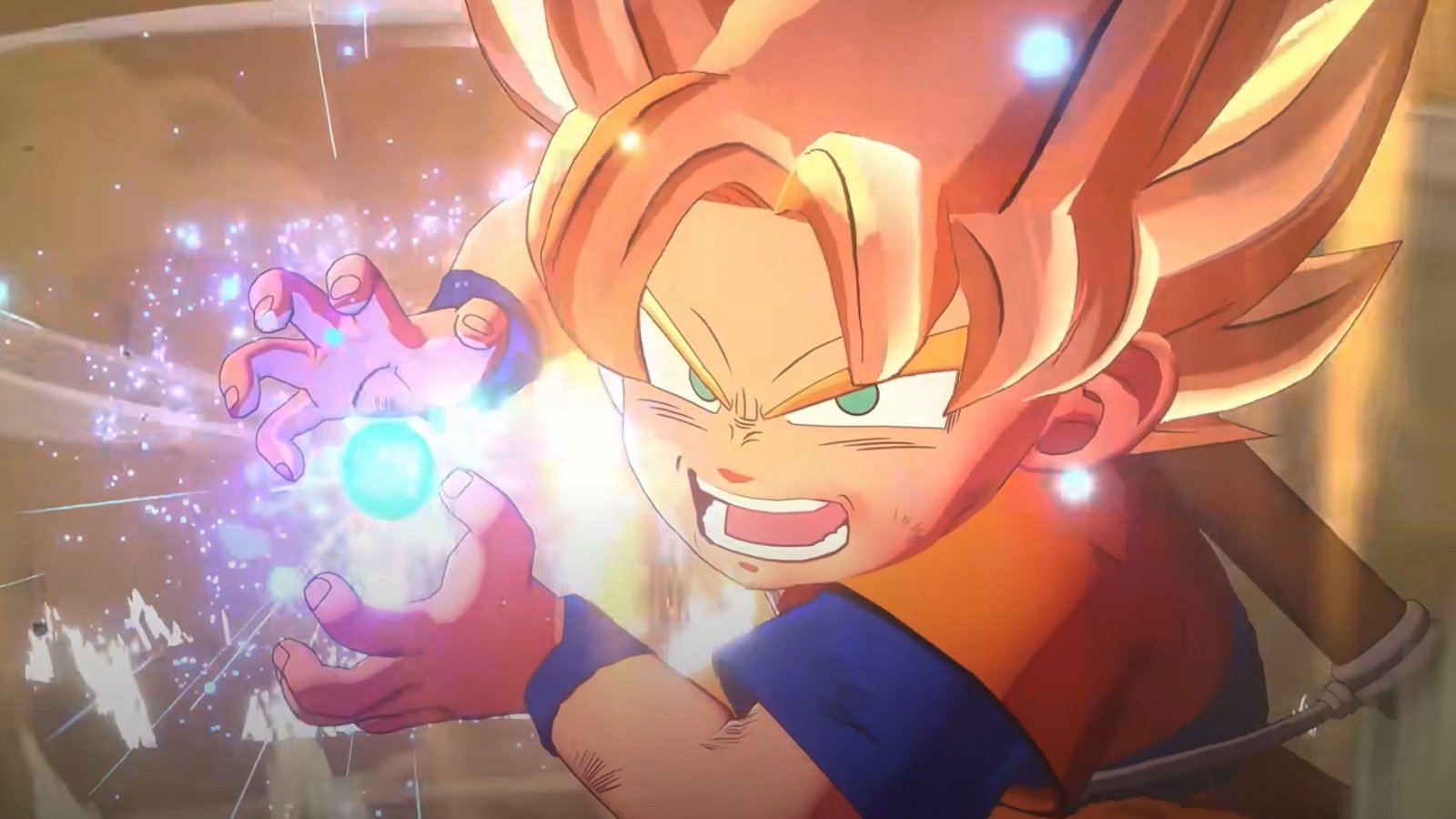 Goku si prepara a lanciare una Kamehameha in Dragon Ball Z: Kakarot - DAIMA