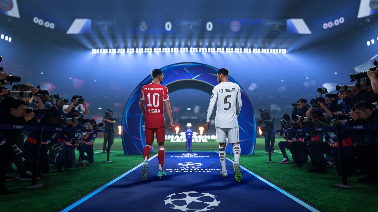 Due giocatori di EA Sports FC 26 che cammina verso il campo