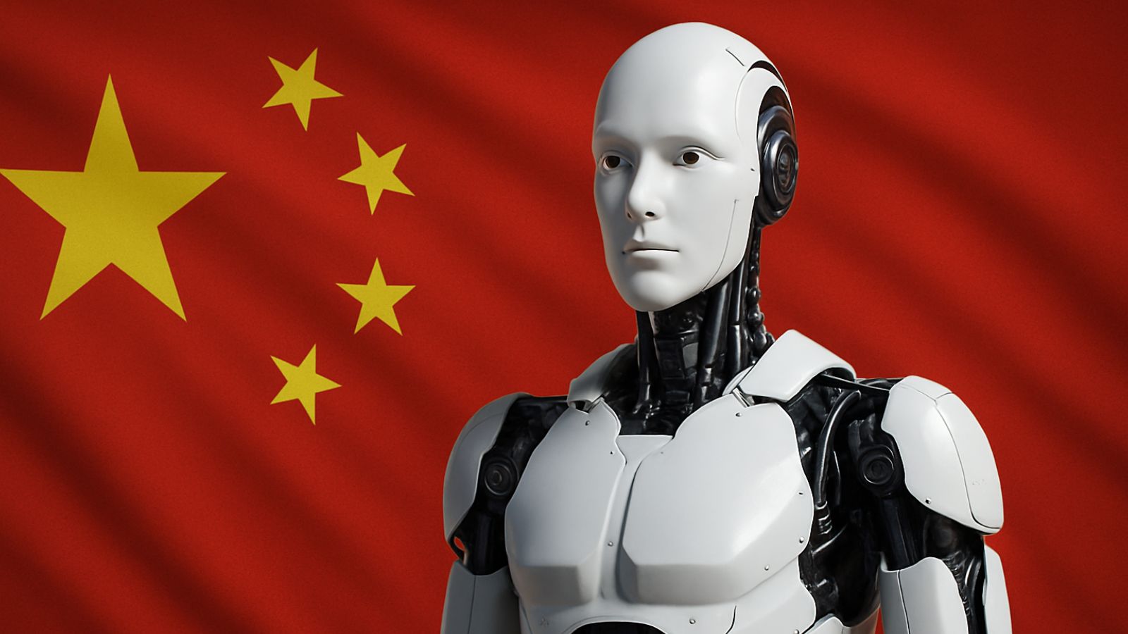 Robot con bandiera cinese