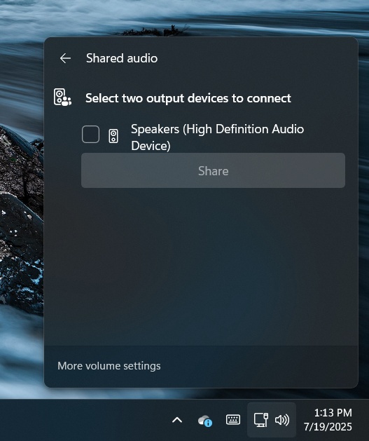 La funzione Shared Audio La funzione Shared Audio