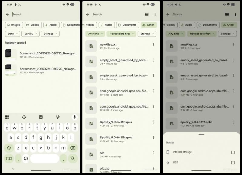La nuova interfaccia di Files di Google (Fonte: Android Authority) La nuova interfaccia di Files di Google (Fonte: Android Authority)