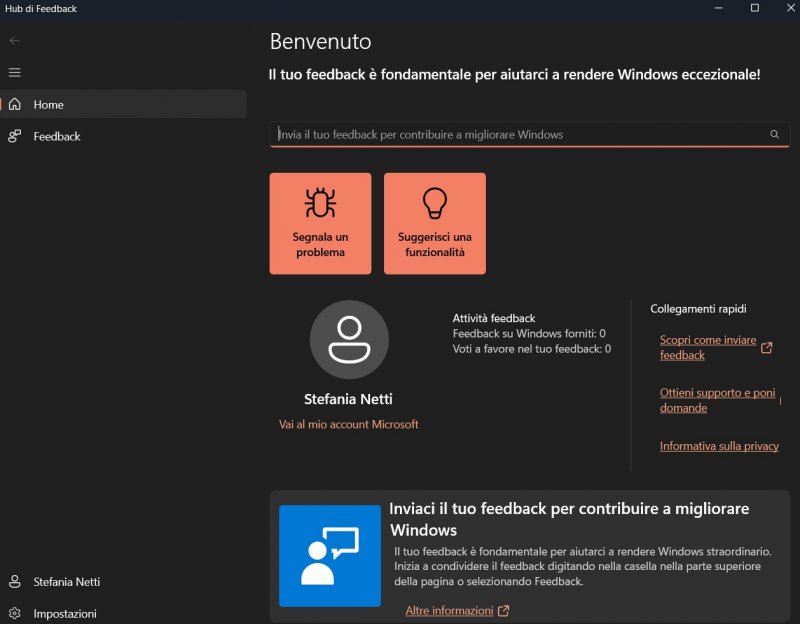 L'hub di feedback L'hub di feedback