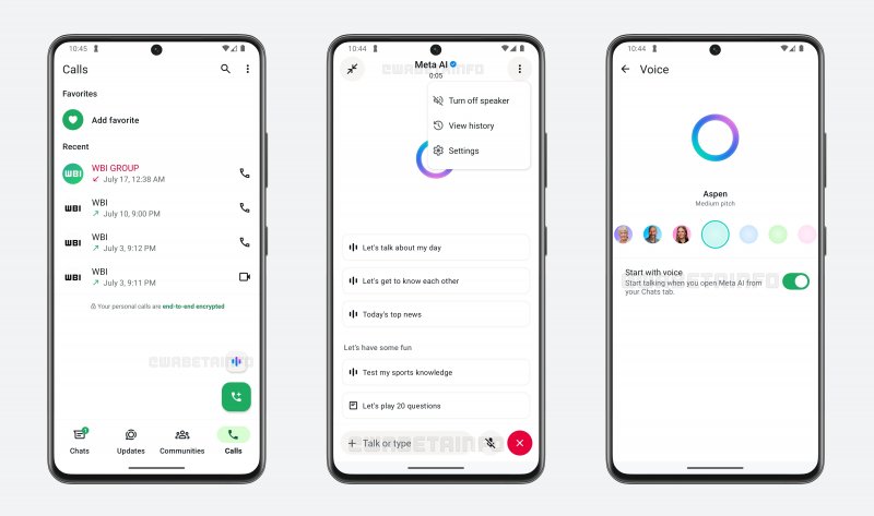 La nuova interfaccia ci chat vocale con Meta AI (fonte: wabetainfo) La nuova interfaccia ci chat vocale con Meta AI (fonte: wabetainfo)