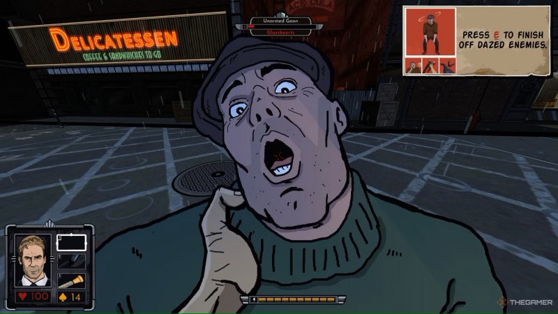 A mani nude o con un'arma contundente Mike può difendersi parando, effettuando una parata o esibendosi in un'efficace finisher