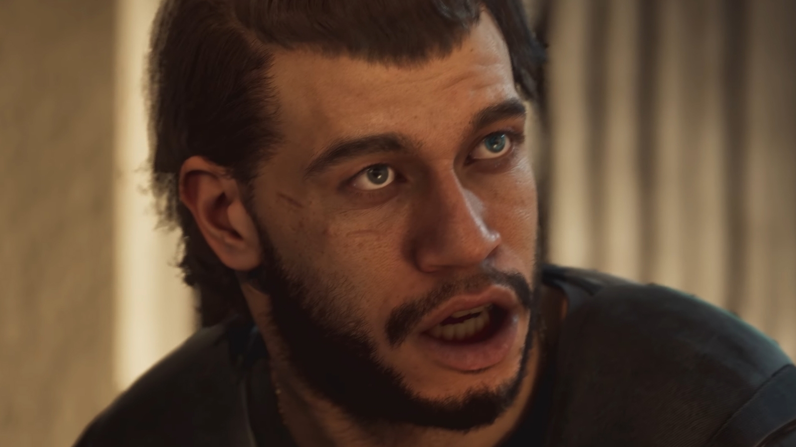 Il protagonista di MindsEye con la faccia stupita