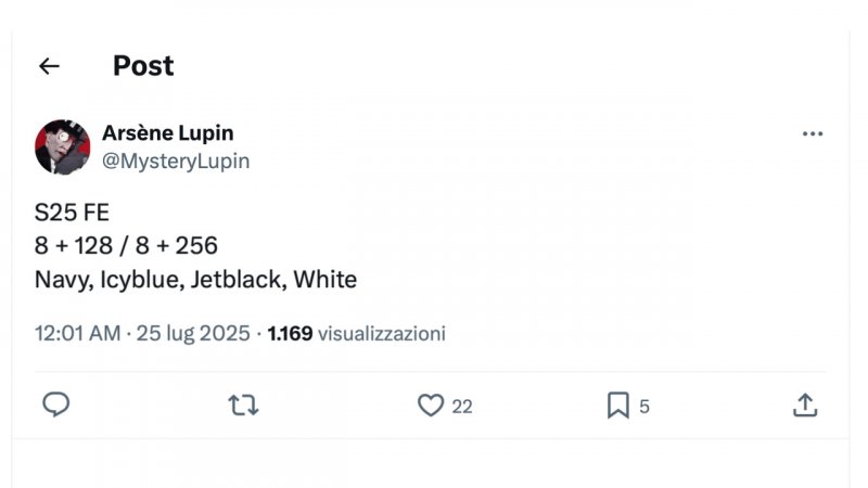 Il leak di MysteryLupin pubblicato su X Il leak di MysteryLupin pubblicato su X
