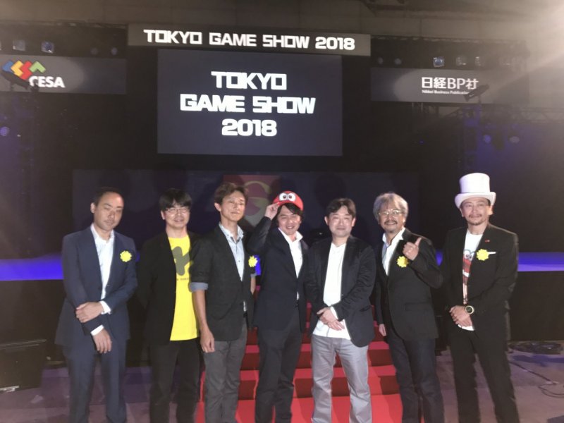 I principali creativi dei successi del 2017. Da sinistra: Fujibayashi (il terzo), Koizumi (il quarto), Aonuma (il sesto) e Motokura (il settimo)