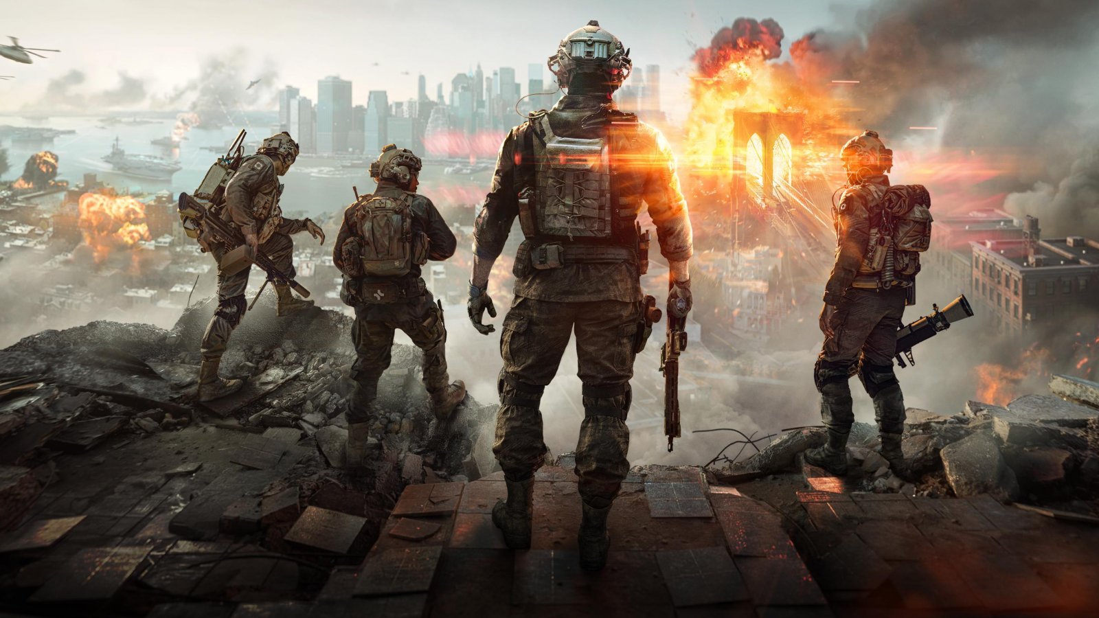 La key art di Battlefield 6, coi protagonisti e New York sullo sfondo